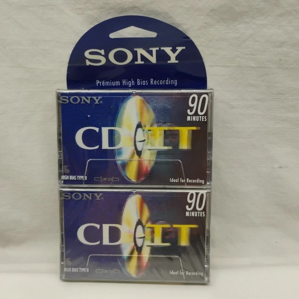 Sony CD-IT High Bias‎ Type II 90 Minutes Cassette Tapes Pack of 2 NEW Sealed